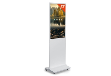 Mobiel digitaal reclame scherm DKS-LED43, 43 in Display, Android 11, wit, 610 mm x 450 mm x 1.881 mm, TecMaschin 