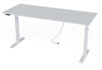 Elektrisch in hoogte verstelbaar wit bureau MILLA200, 2.000 mm x 800 mm 