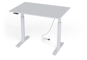 Elektrisch in hoogte verstelbaar wit bureau MILLA120, 1.200 mm x 800 mm 