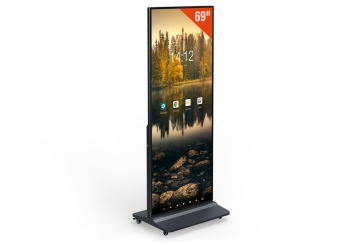 Mobiel digitaal reclame scherm DKS-LED69, 69 in Weergave, Android 11, zwart, 675 mm x 500 mm x 1.726 mm, TecMaschin 
