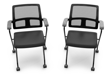 2 x conferentiestoel EMMA met wielen - ruimtebesparend inklapbaar, TOPREGAL 
