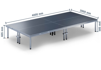 4 m x 2 m Mobiel podium EBM850/2, 605 mm hoog, 4 x modules, 850 kg max. belasting 
