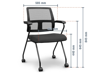 4 x conference chair EMMA with castors – space-saving, foldable, TOPREGAL 