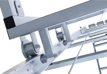 Dachdeckeraufzug / Dachlastaufzug DDA200/12 inkl. Herabfallschutz, Max. Belastung 200 kg, Schienenlänge 12 m, SolidHub 