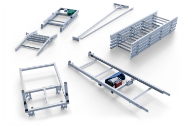 Dachdeckeraufzug / Dachlastaufzug DDA200/12 inkl. Herabfallschutz, Max. Belastung 200 kg, Schienenlänge 12 m, SolidHub 