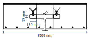 Schéma des dimensions des fourreaux de la pelle à neige 